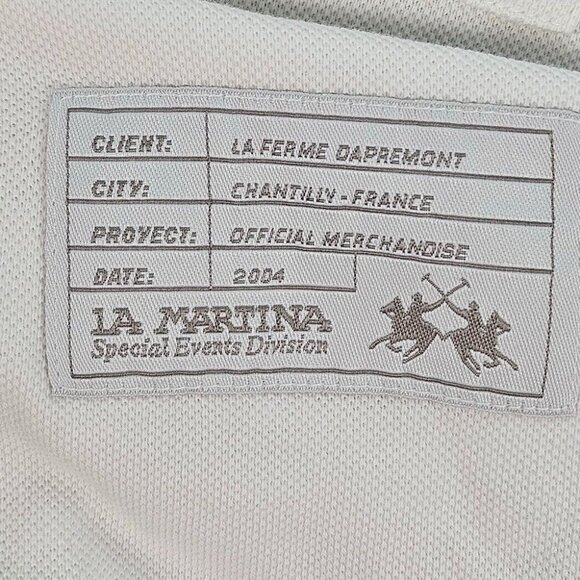 Vintage La Martina Maserati Polo Shirt Official Merchandise White 2004 Mens Sz M - Picture 9 of 14